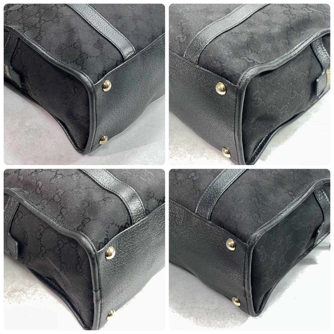 Gucci GG Tote Hand Black Logo Leather — view 9