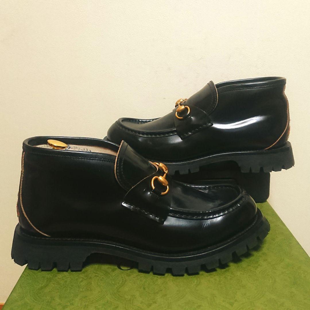Gucci Horsebit Loafer Boots Lug Sole Black 8