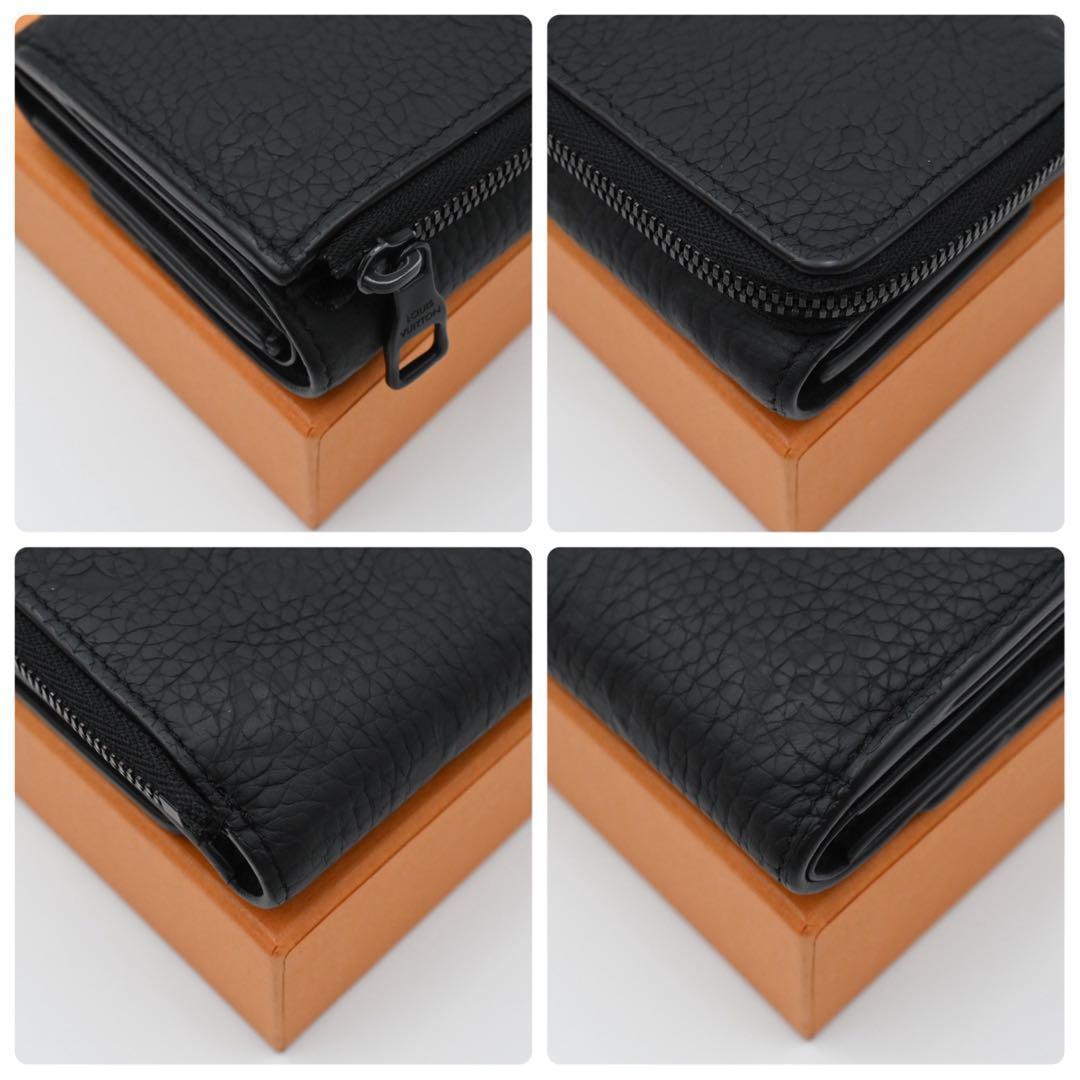 Louis Vuitton Portefeuille Pilot Trifold Wallet Black Taurillon — view 8