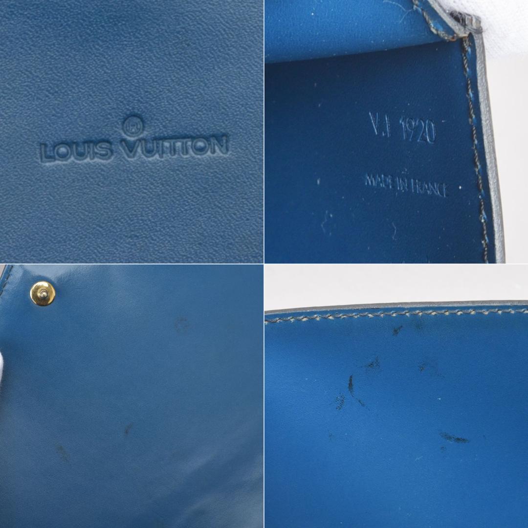Louis Vuitton Oche Shoulder Bag Epi Leather Black Blue With Box