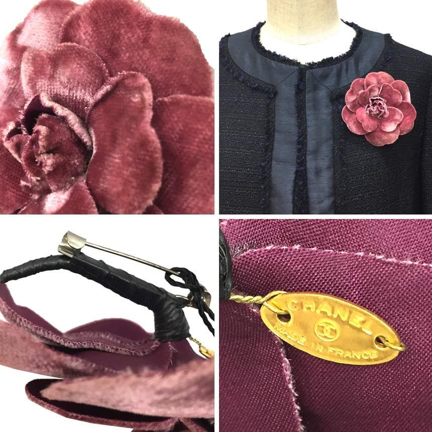Chanel Camellia Corsage Pink Velour Pink Aq11555