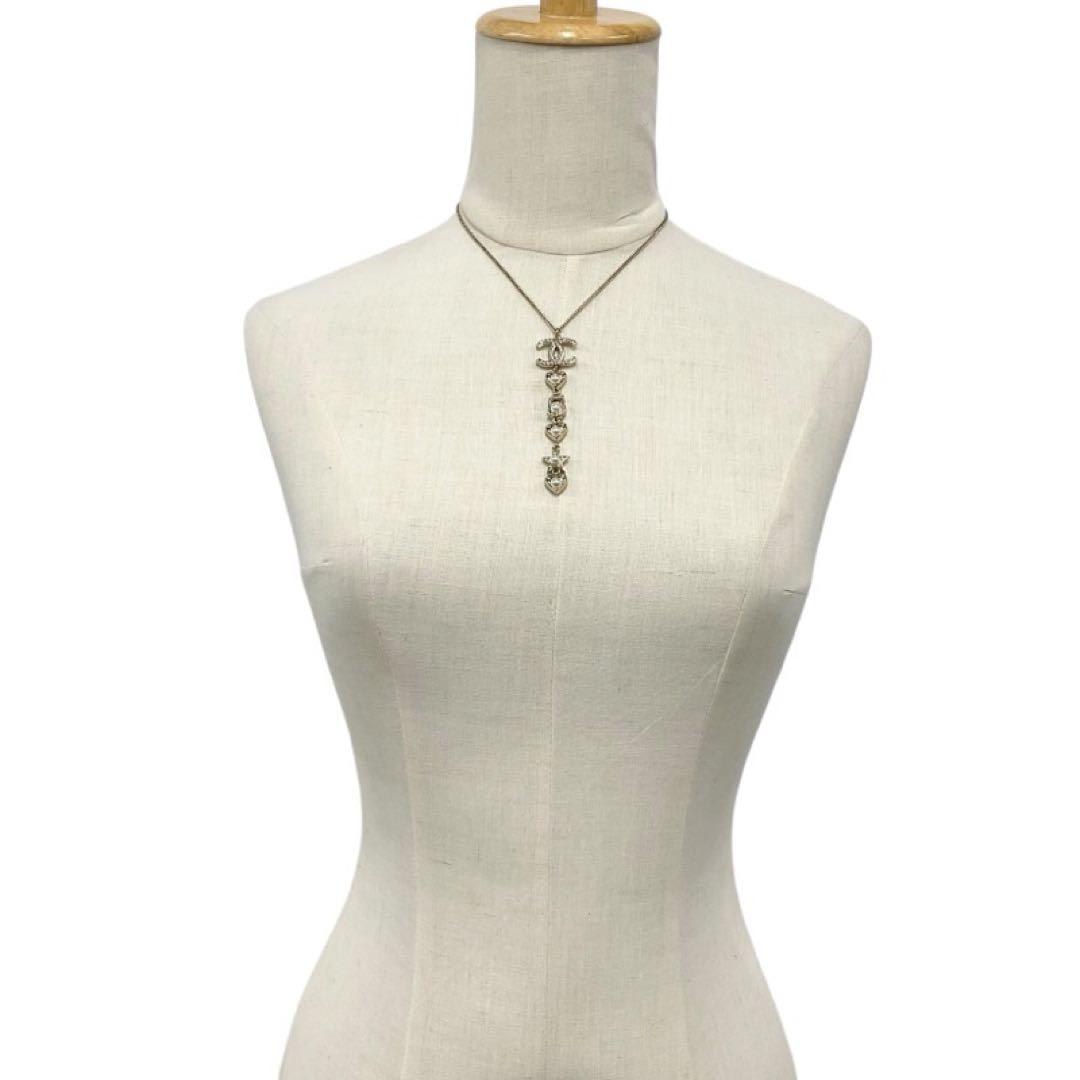 Chanel Necklace Coco Mark Choker Pearl Rhinestone Heart