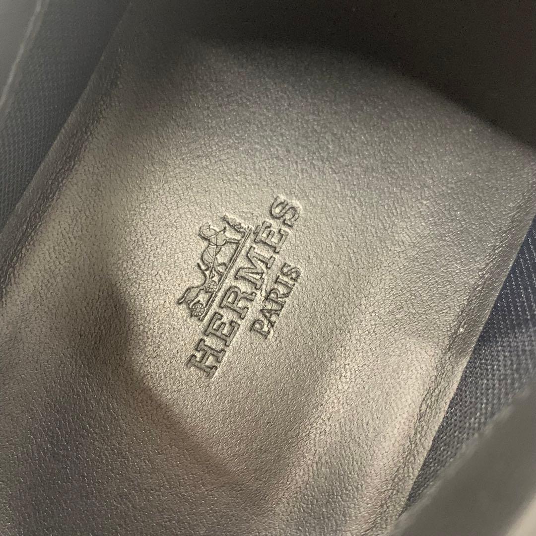 Hermes Bouncing Fabric Leather Sneakers Black Beige — view 8