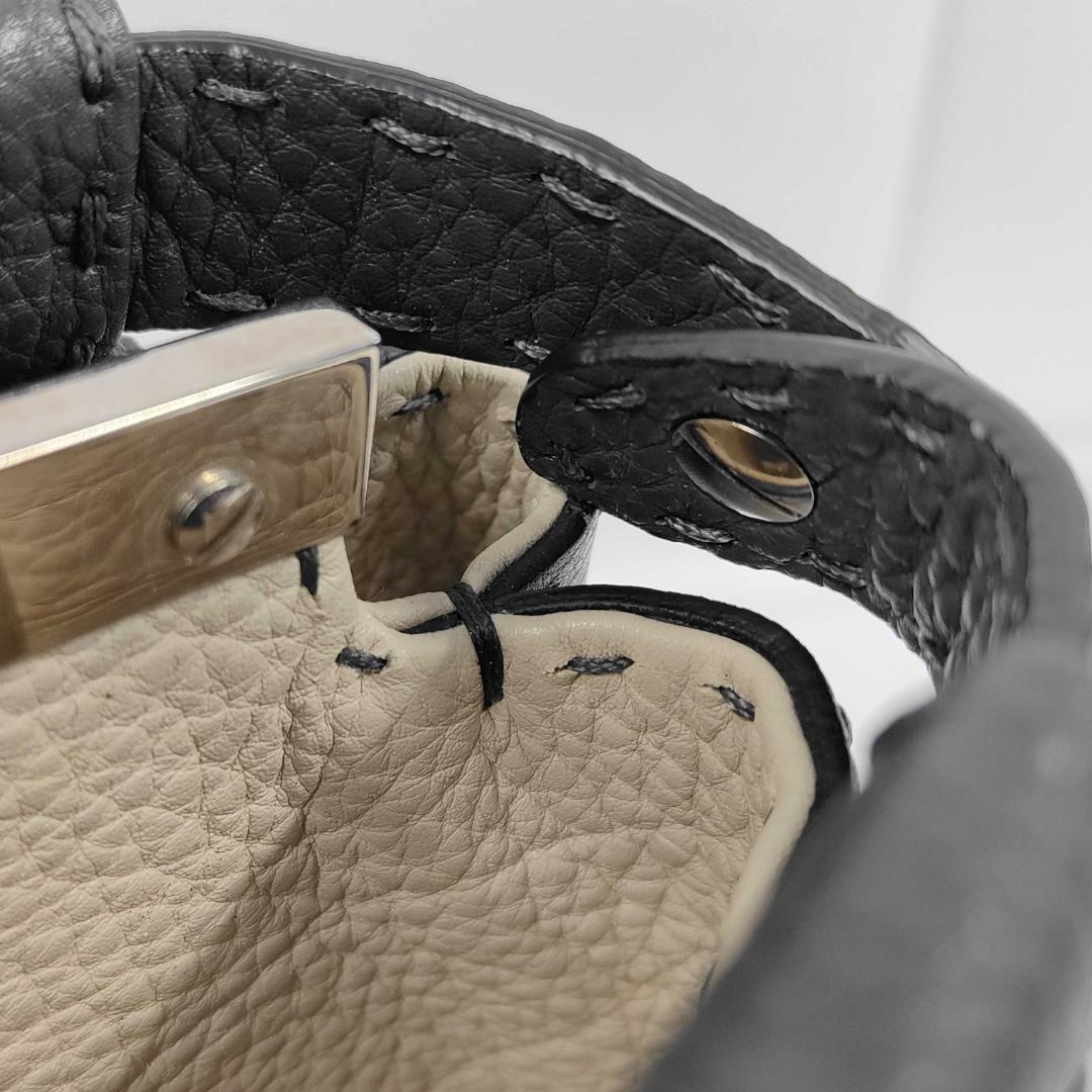 Fendi Selleria Peekaboo Regular Handbag Leather Silver — view 8