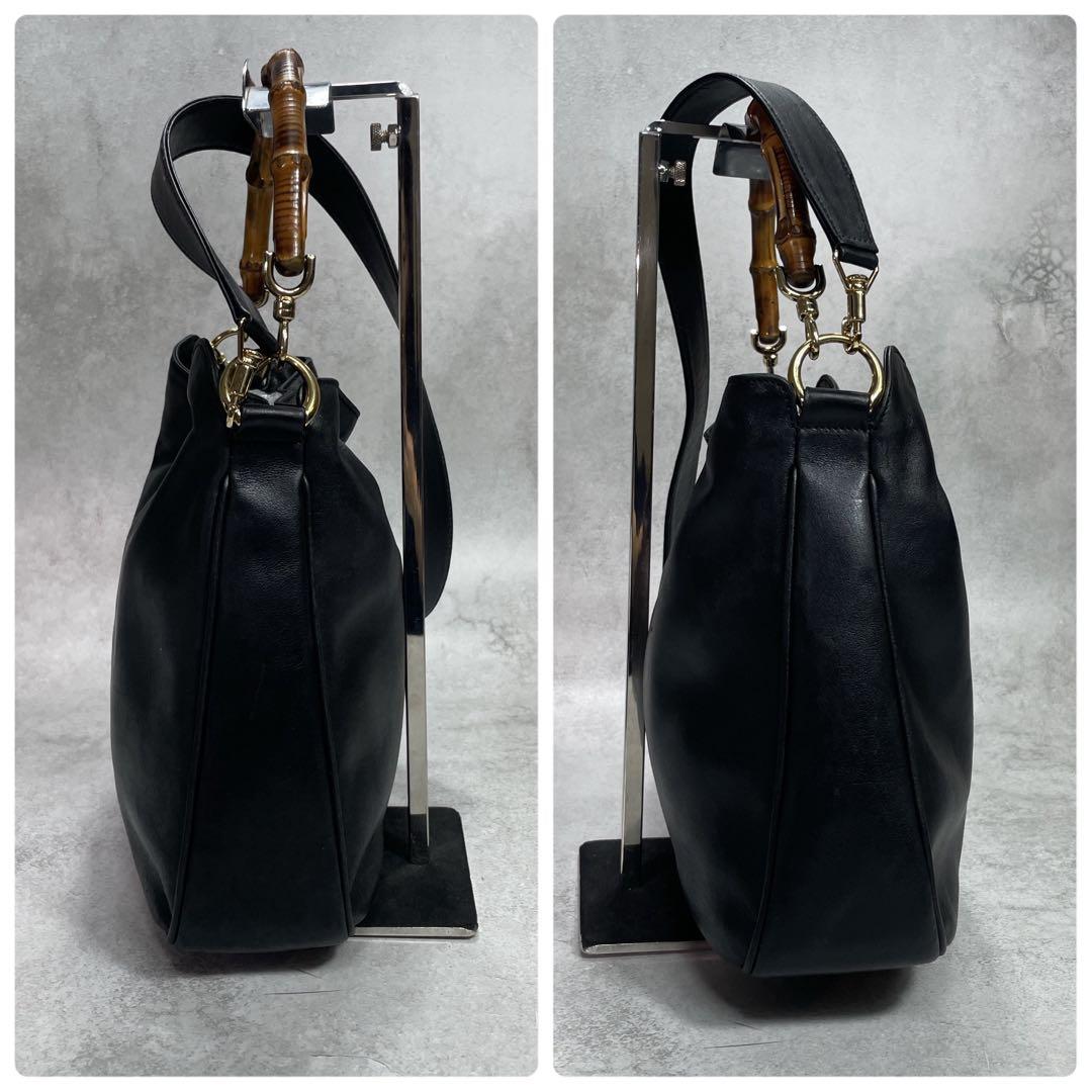 Gucci Shoulder Bag 2-Way Bamboo Black Gold — view 8