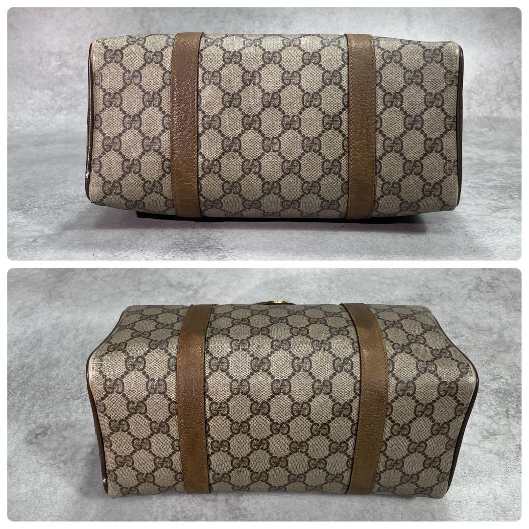Gucci GG Sherry Line Boston Bag Brown Leather Logo — view 8