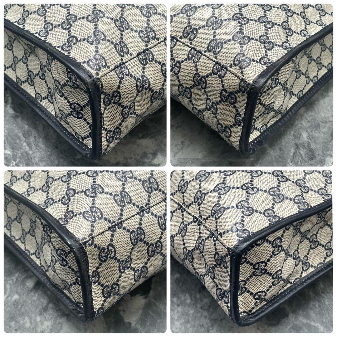 Gucci GG Sherry Line Tote Navy Beige Logo — view 9