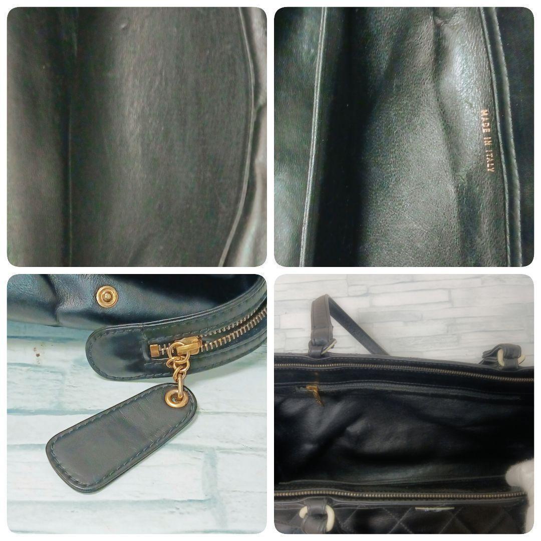 Chanel Quilted Shoulder Bag Tote Leather Black — view 8