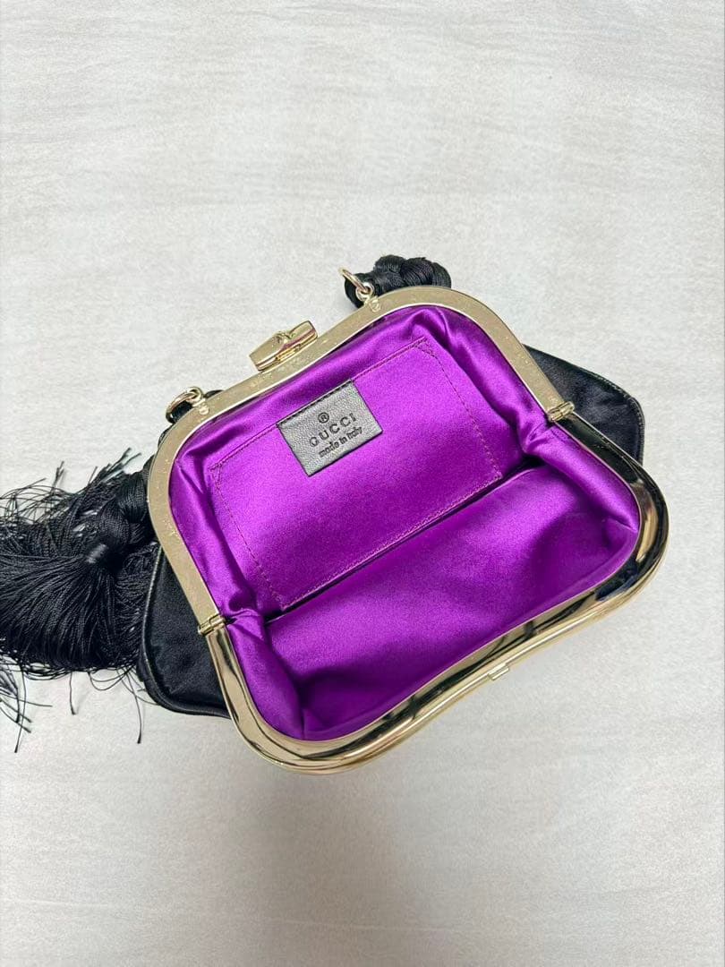 Gucci Tom Ford Era Satin Handbag Tassel Braided Handle — view 8
