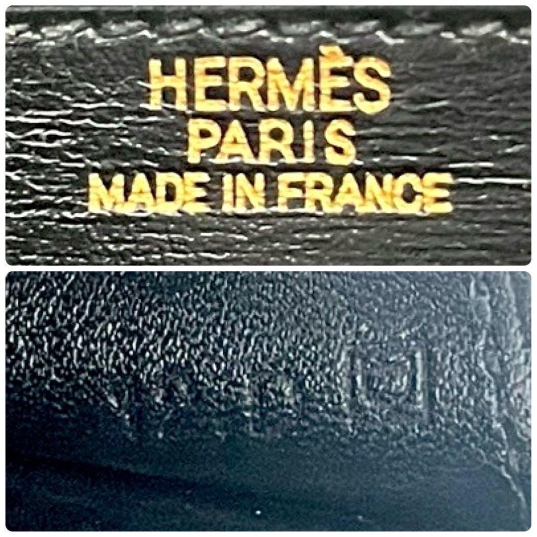 Hermes Bearn Classic Box Calf Black Wallet — view 9