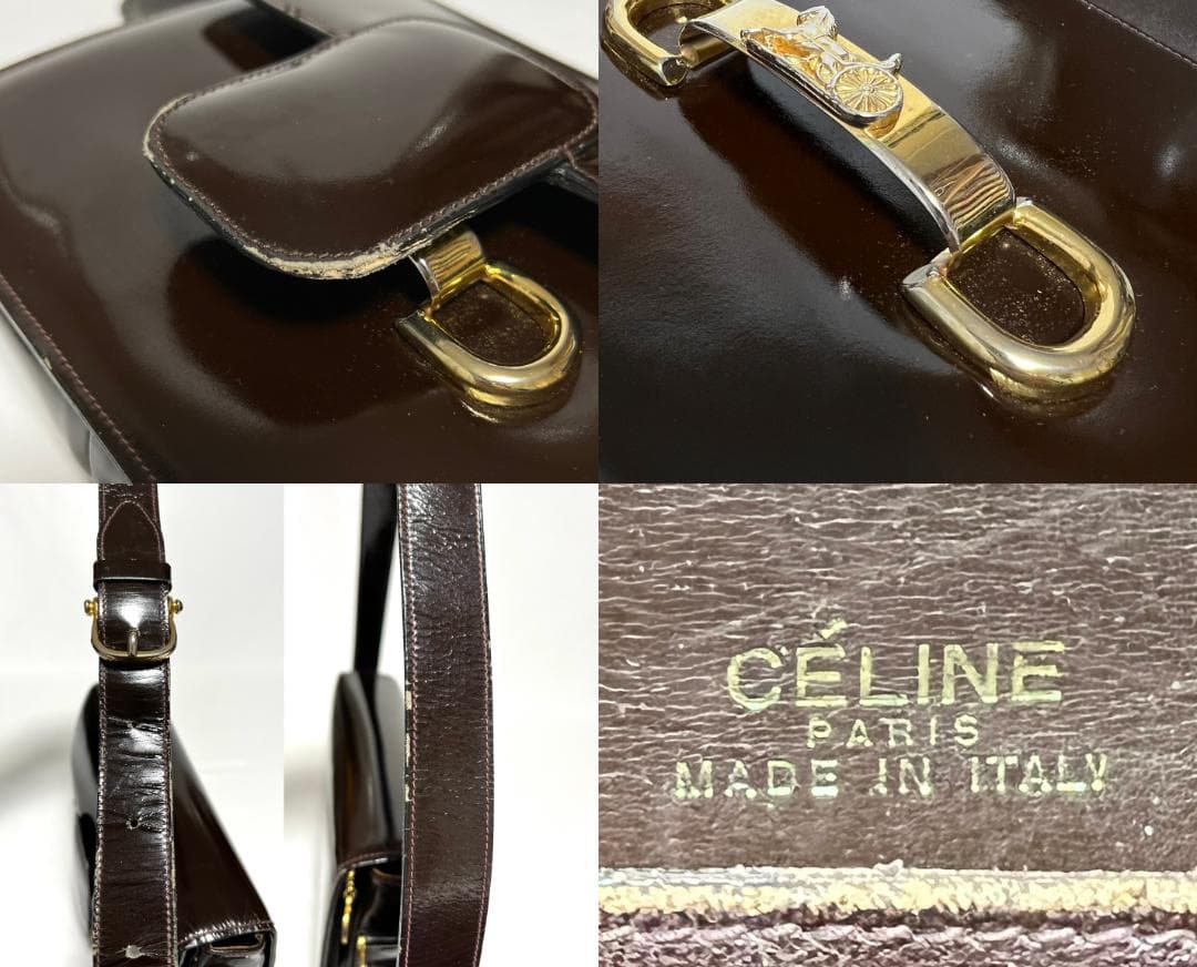 Celine Vintage Carriage Hardware Shoulder Bag Hb01743