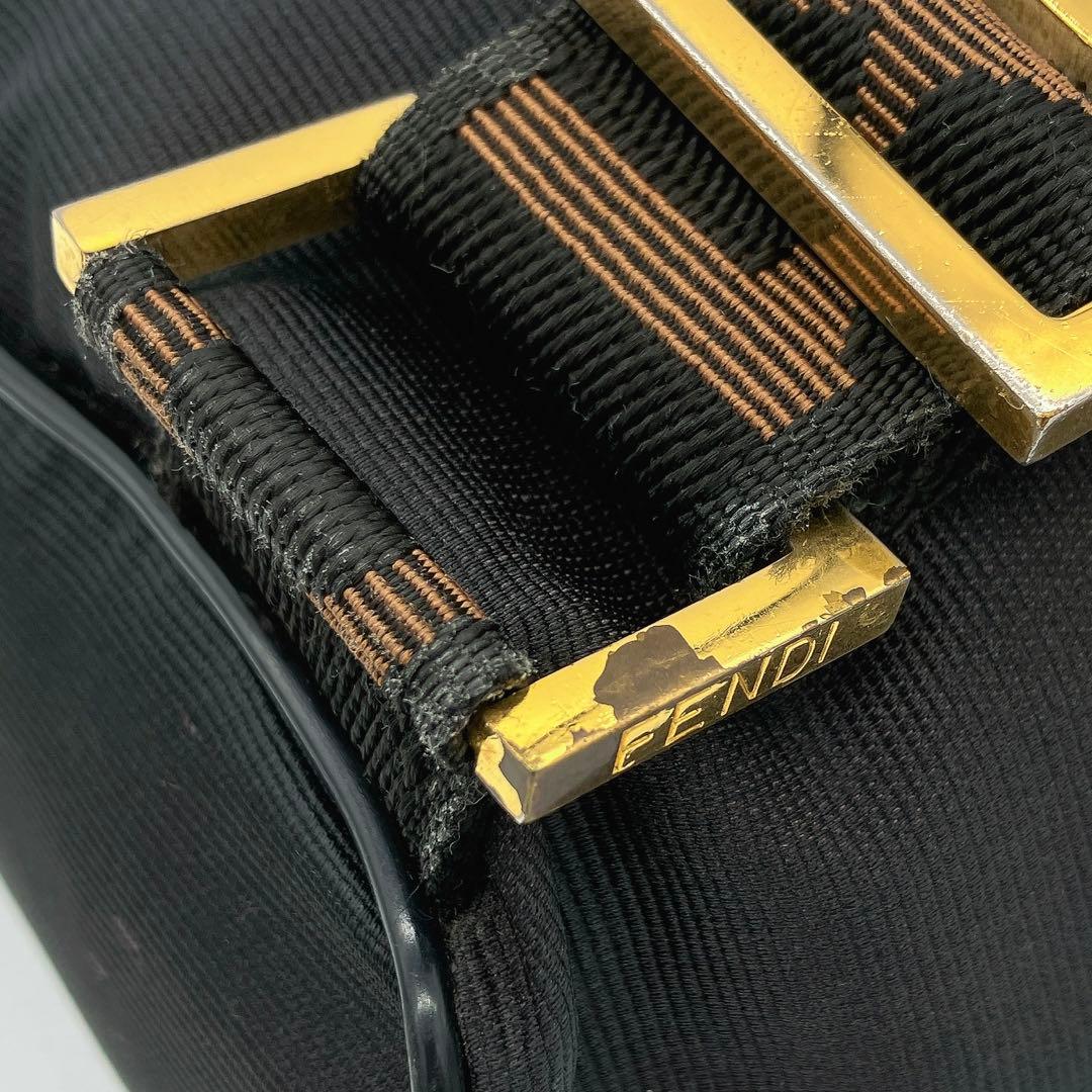 Fendi Backpack Gold Hardware Logo Line Black