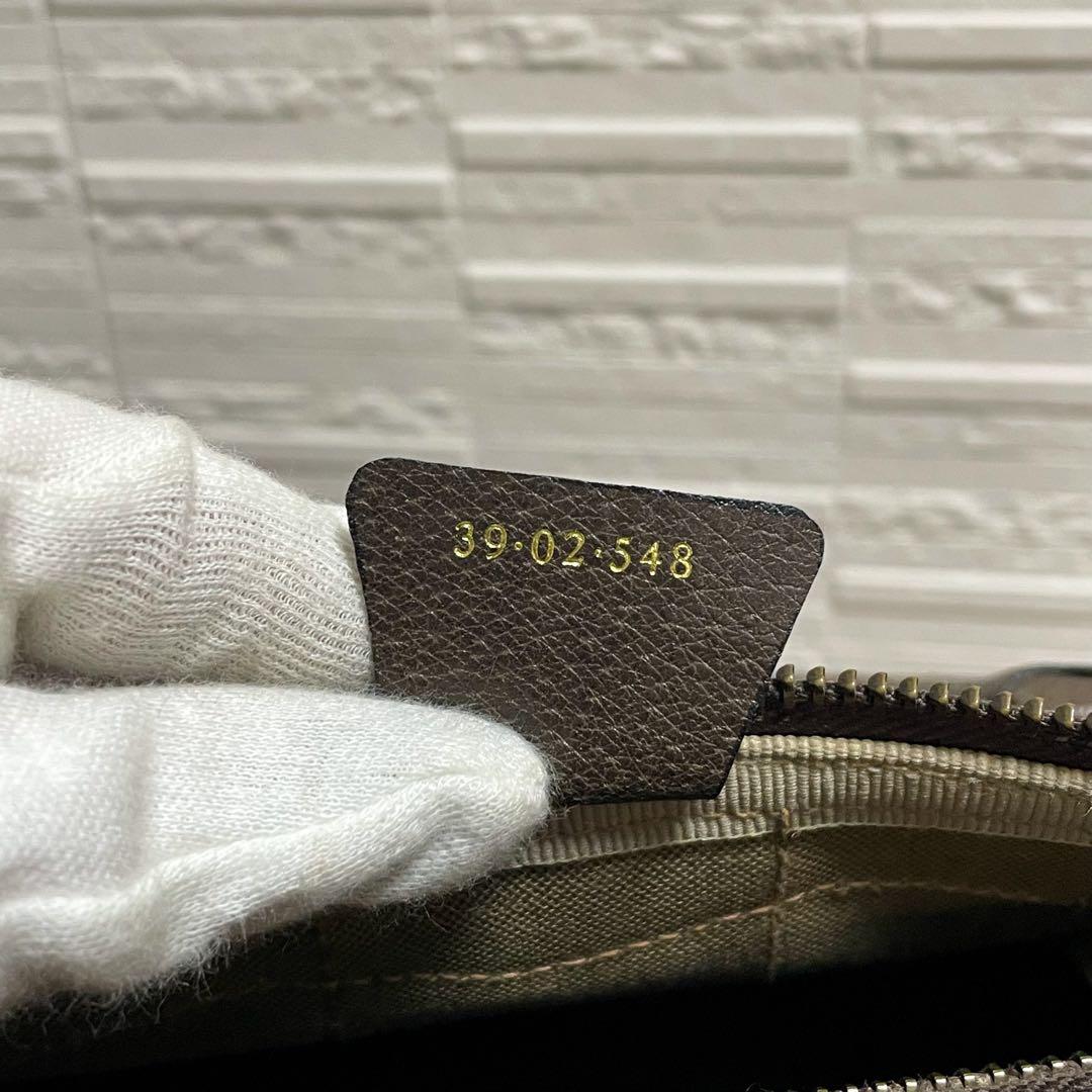 Gucci GG Supreme PVC × Leather Hand Bag Boston Sherry