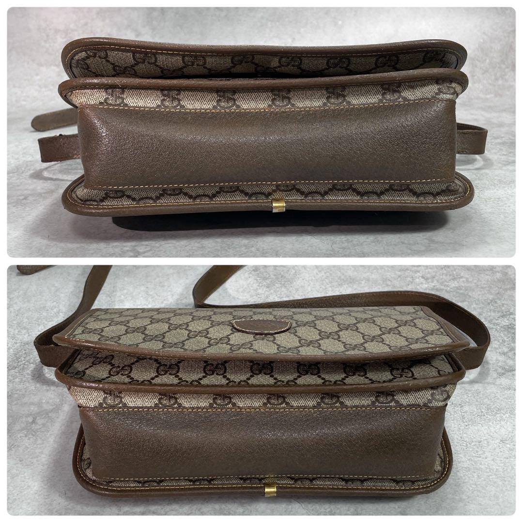 Gucci GG Shoulder Bag Brown Beige Logo Leather — view 8