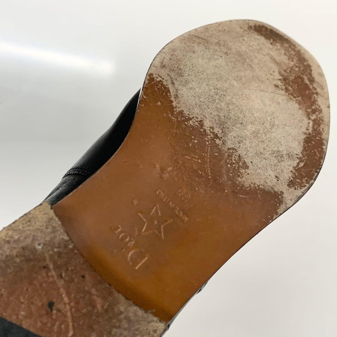 Dior Logo Leather Long Boots Black — view 8