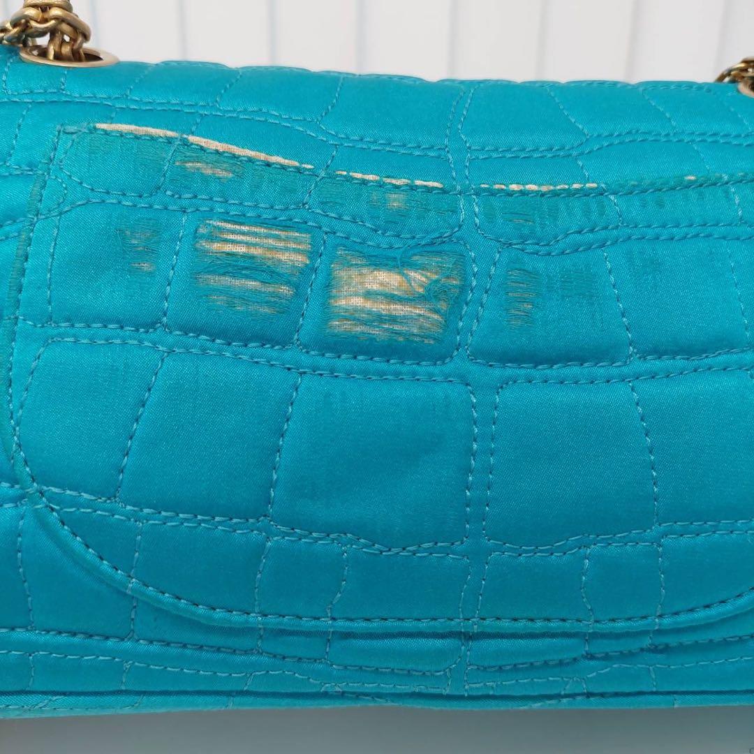 Chanel 2.55 Chain Shoulder Croco Pattern Nylon