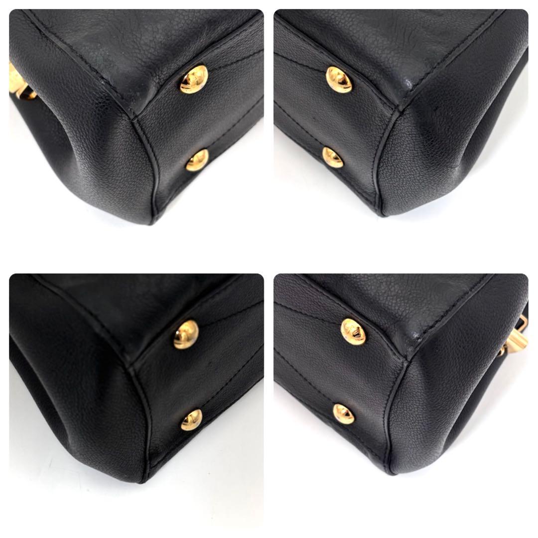 Louis Vuitton Monogram Empreinte Montaigne MM Noir Black — view 8