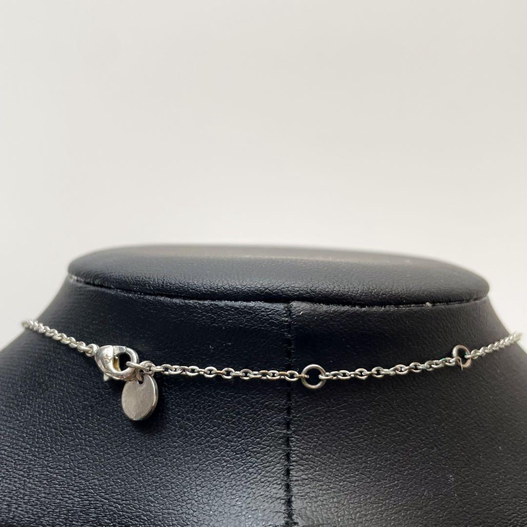 Dior Clair D Lune CD Logo Necklace Rhinestone Silver — view 8