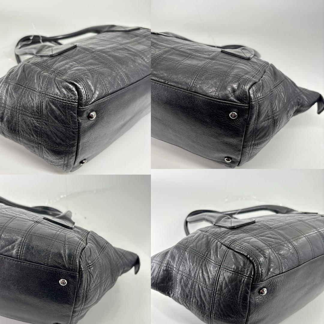 Chanel Super Choco Bar Leather Handbag Black