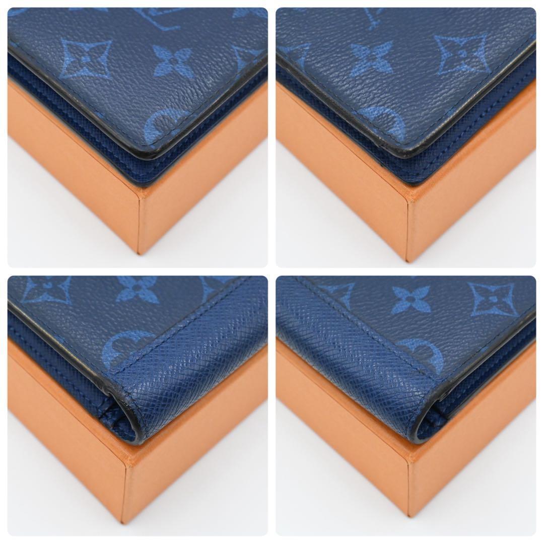 Louis Vuitton Taigarama Portefeuille Brazza Wallet Cobalt Monogram — view 8