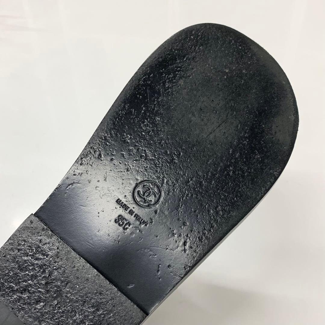 Chanel CC Logo Quilted Ribbon Leather Velcro Sandals — view 8