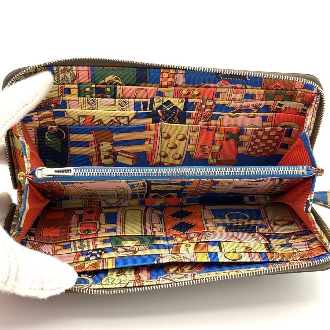 Hermes Wallet Azap Long Silk'in Etoupe Greige — view 8
