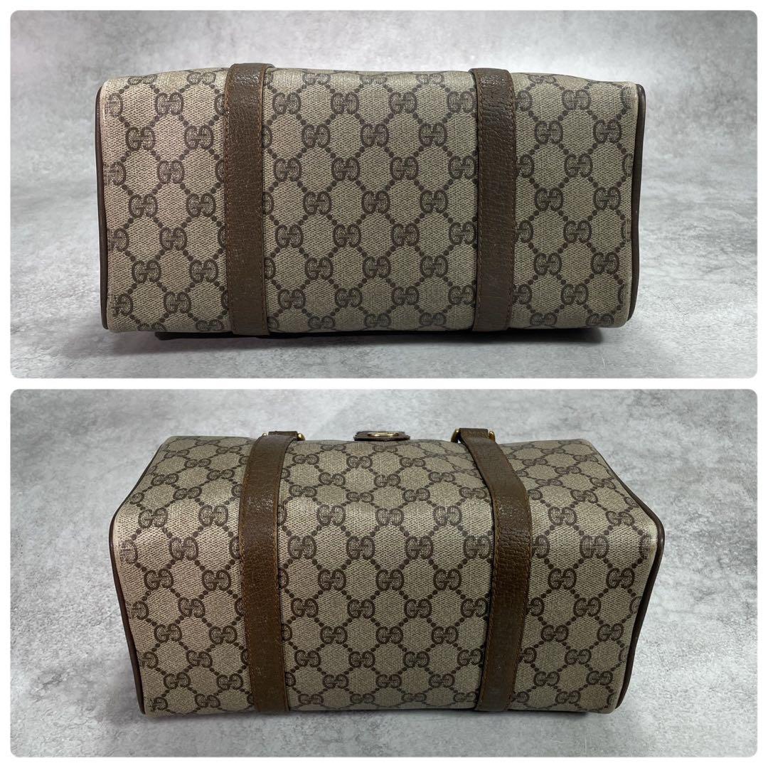 Gucci GG Sherry Line Boston Bag Brown Leather Logo — view 8