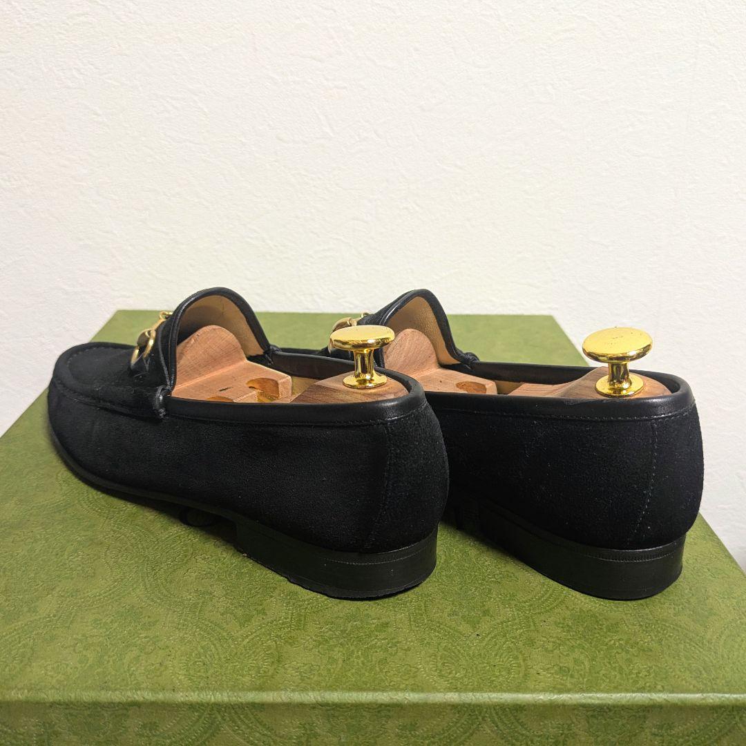 Gucci Horsebit Loafers Suede Black 36c