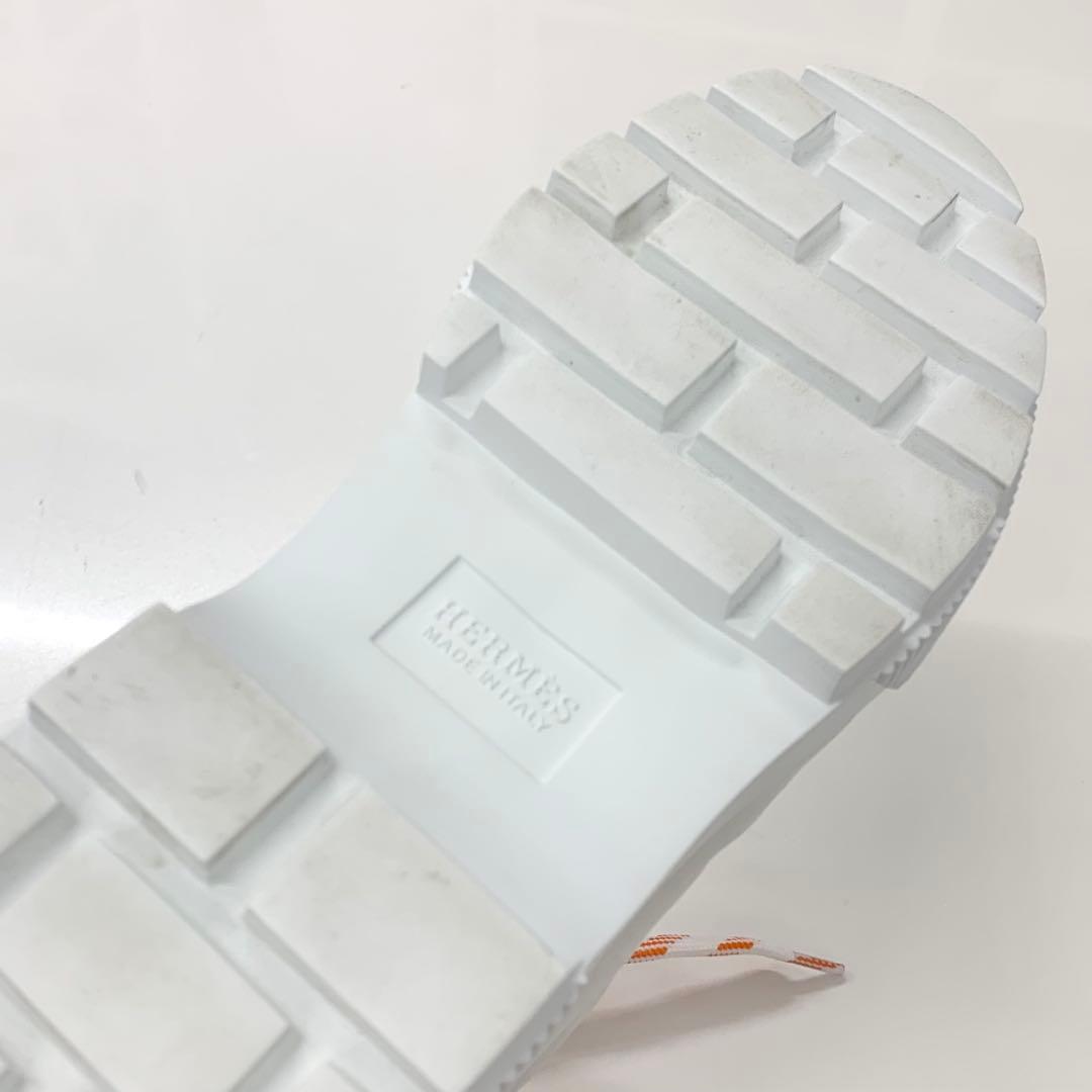 Hermes Fresh Nylon Leather Short Boots White — view 8