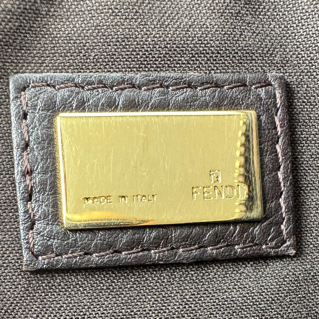 Fendi Zucca Denim Boston Bag Blue Brown — view 8