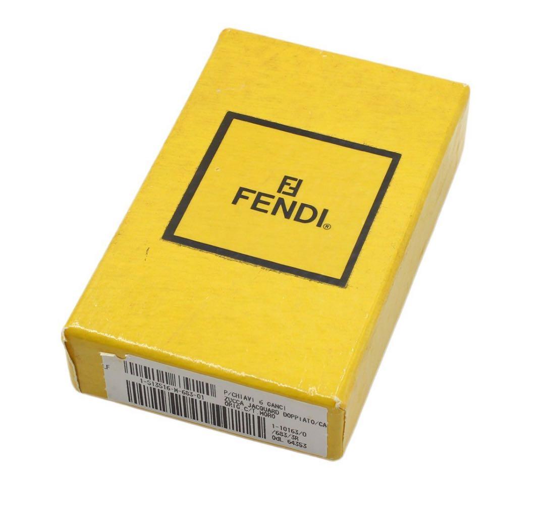 Unused Fendi Zucca Pattern 4-ring Key Case