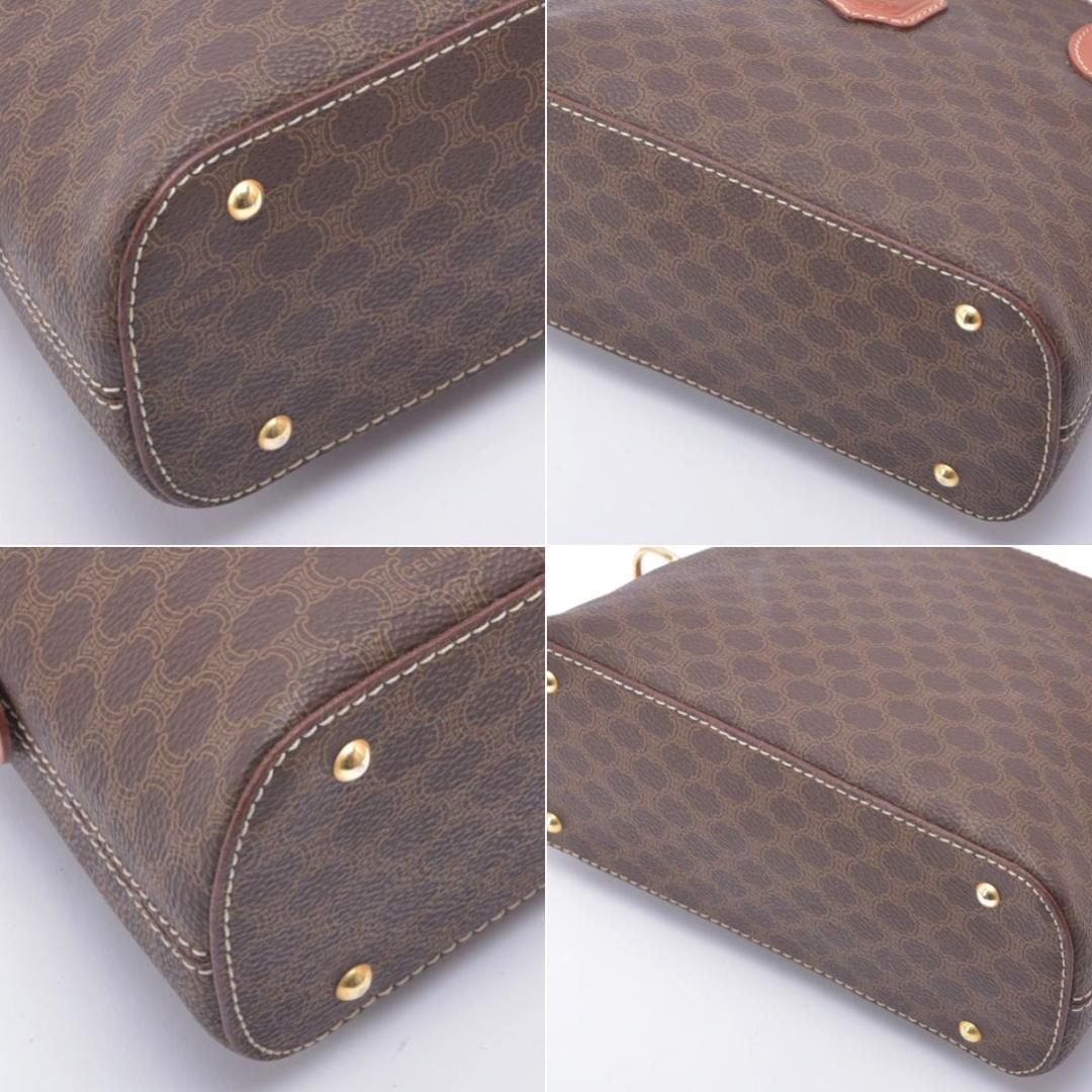 Celine Macadam Pattern 2-Way Handbag Leather Brown