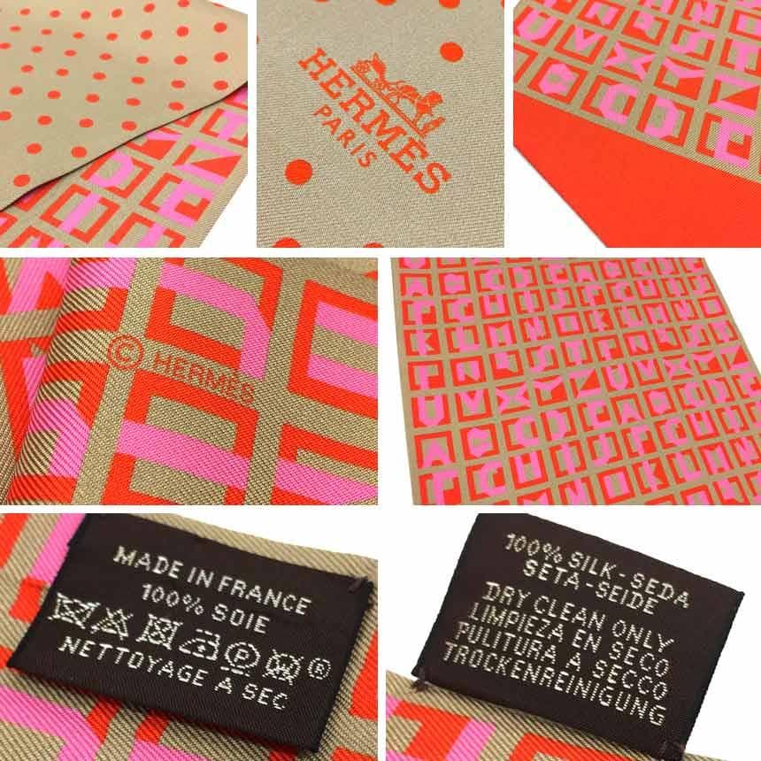 Hermes Tie Scarf Maxi Twillie Cut Dot Aq9659