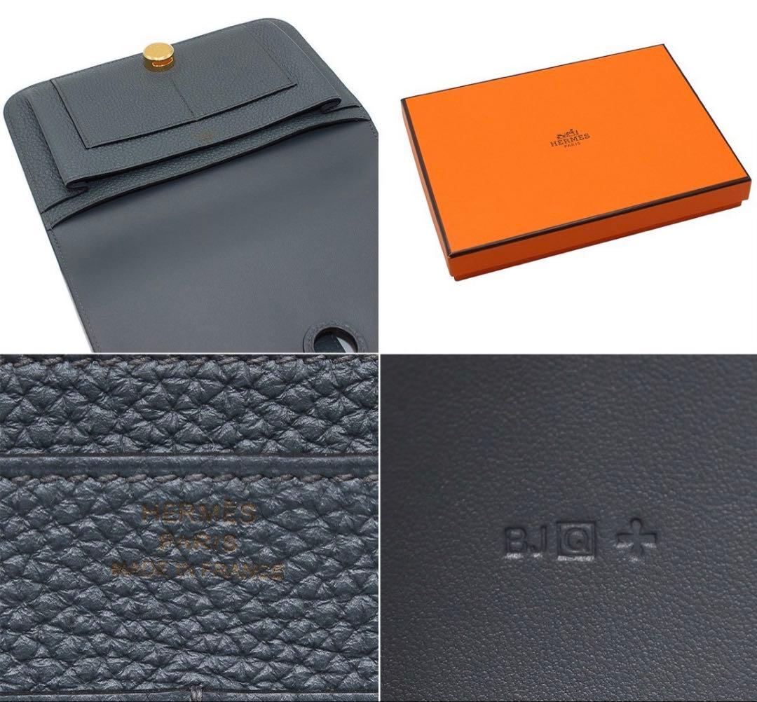 Unused Hermes Dogon GM Leather Bi-fold Long Wallet