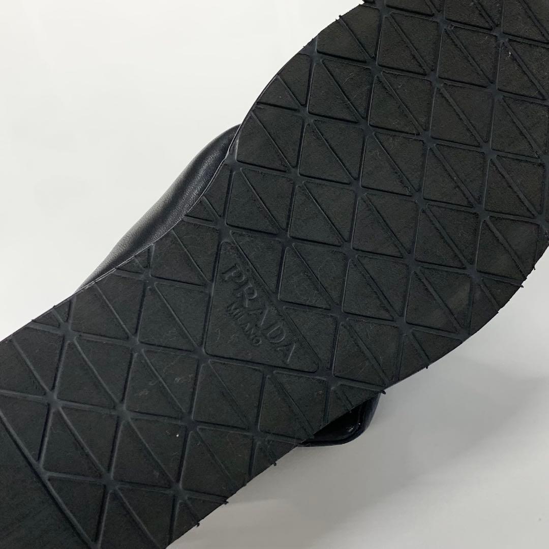 Prada Logo Padded Nappa Leather Platform Sandals Black — view 8