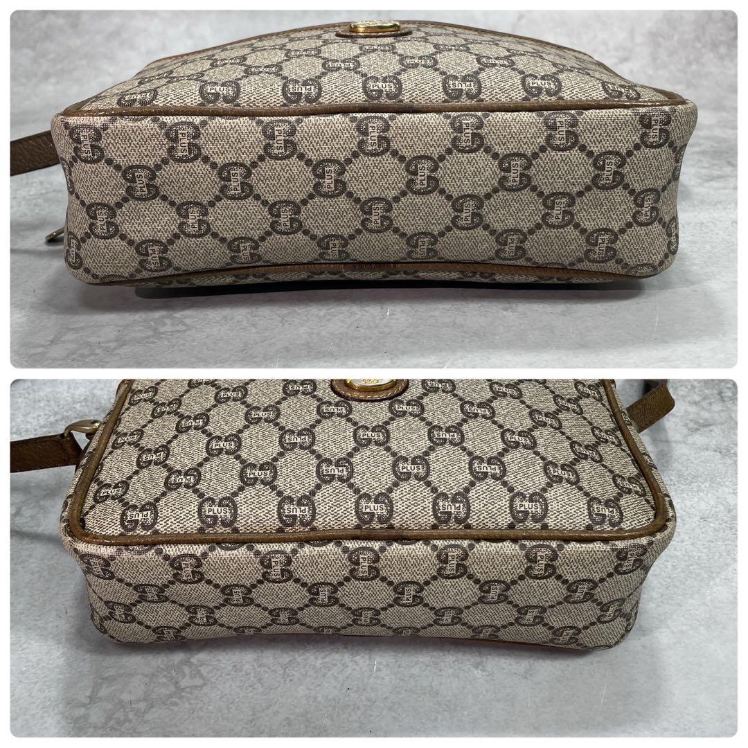 Gucci GG Shoulder Bag Brown Beige Logo Leather — view 8