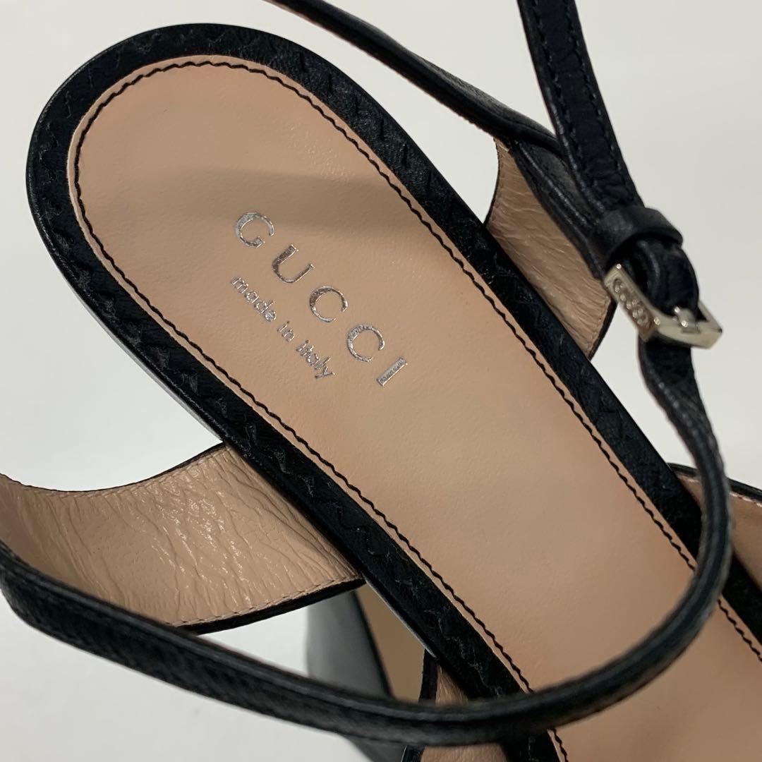 Gucci Leather Double Studded Platform Sandals — view 8