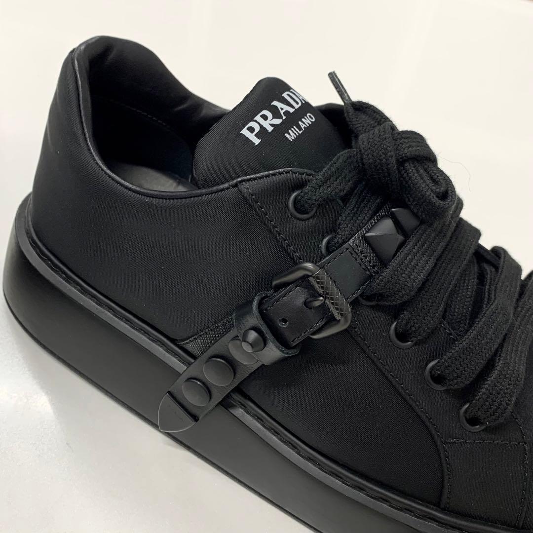 Prada Studded Buckle Logo Studded Belt Sneakers