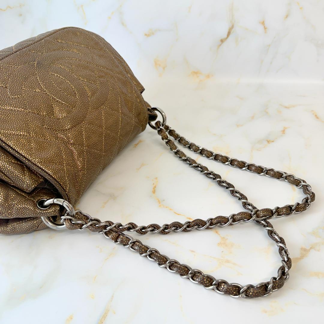 Chanel Quilted CC Logo Chain Shoulder Bag — view 8