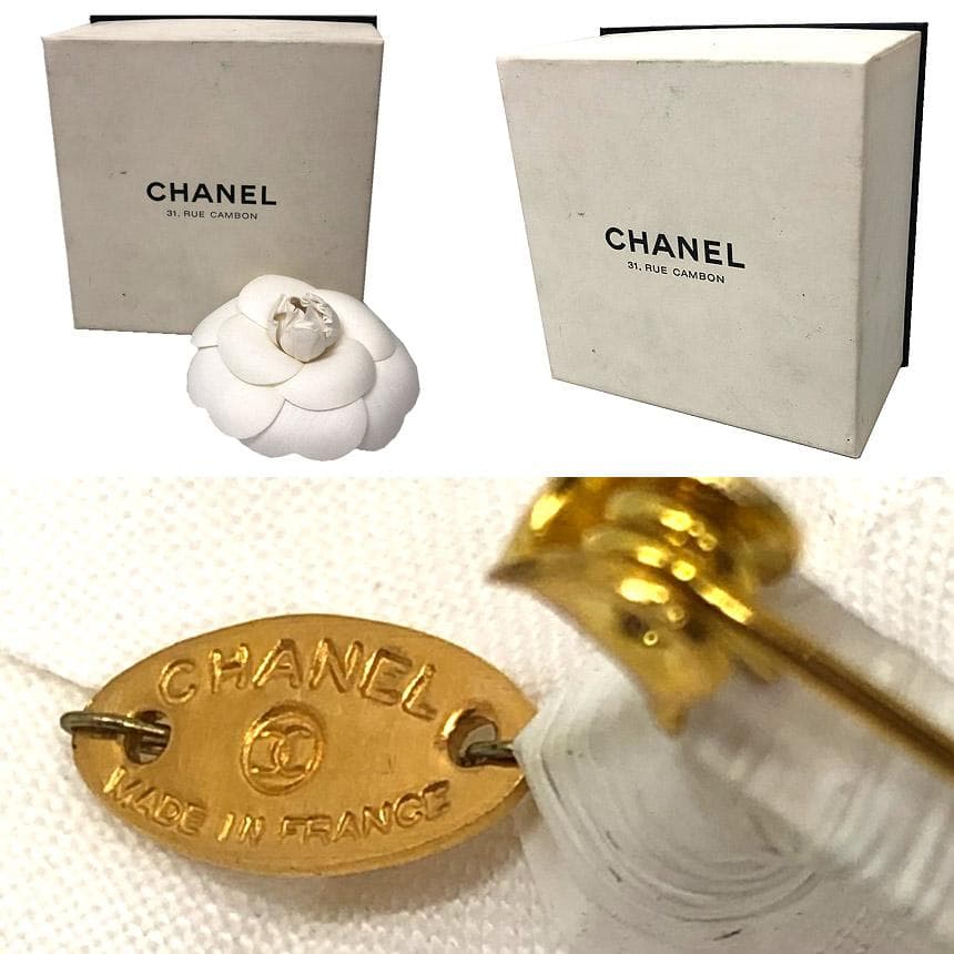 Chanel Camellia Corsage White Flower Aq12237