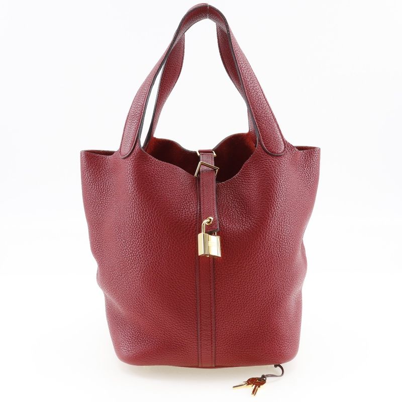 Hermes Picotin Lock MM Taurillon Clemence Red D Ladies Handbag