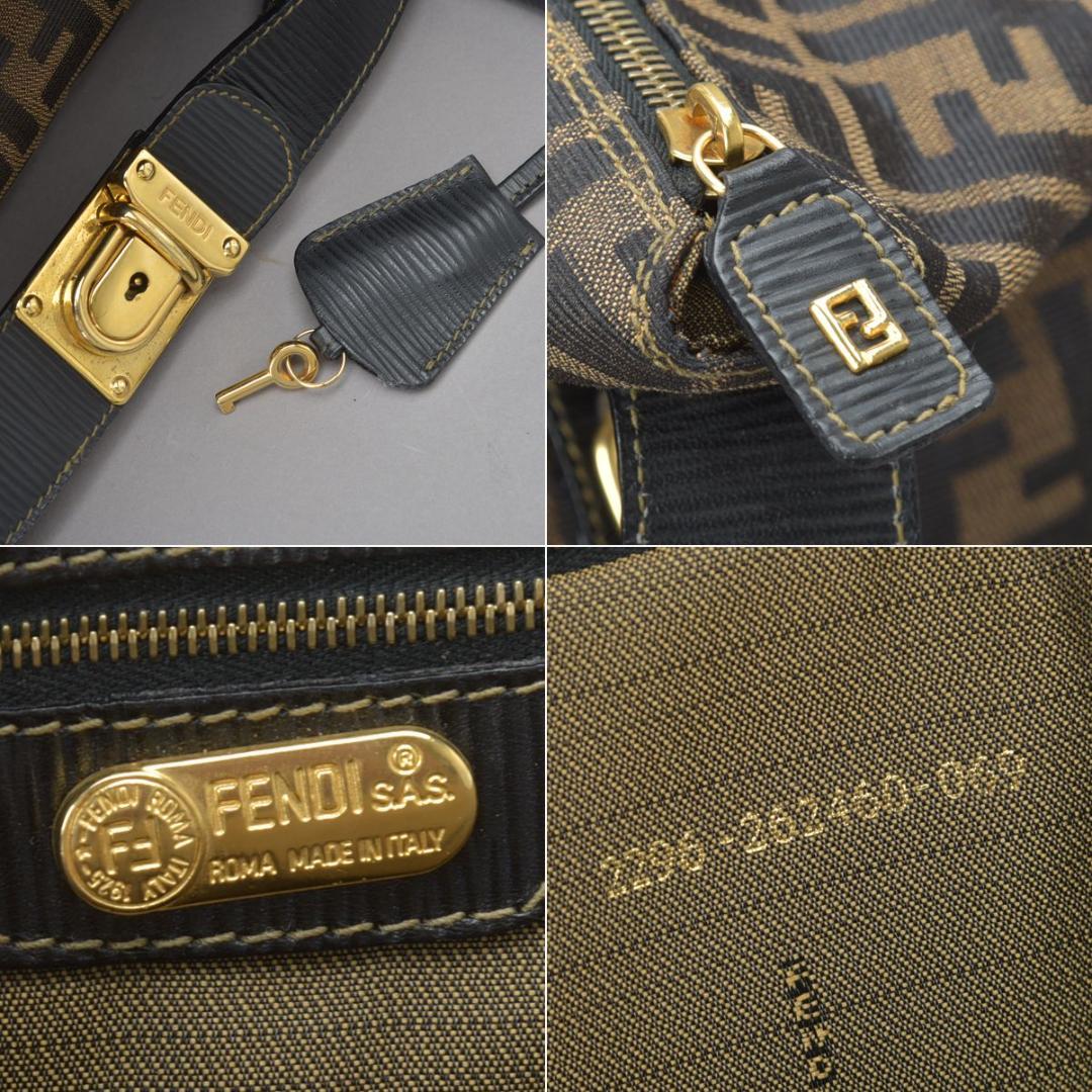 ◇fendi Zucca Boston Bag 2WAY Shoulder With Key Jacquard Brown