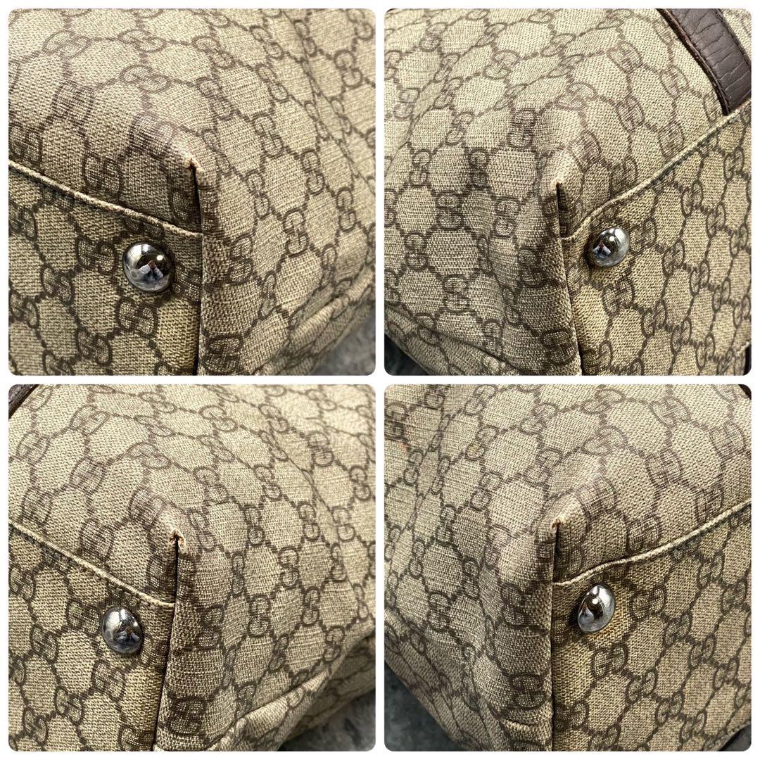 Gucci GG Tote Brown Beige Logo Leather — view 9