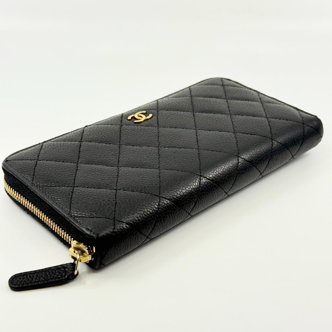 Chanel Quilted Wallet Caviar Leather