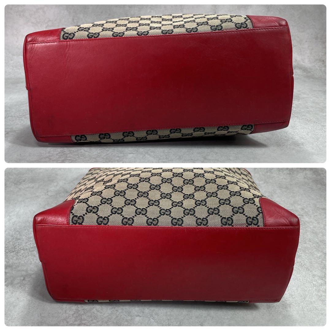 Gucci GG Tote Beige Red Logo Canvas — view 8