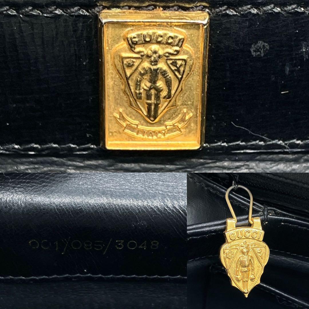 Gucci Shoulder Bag Leather Black Turnlock