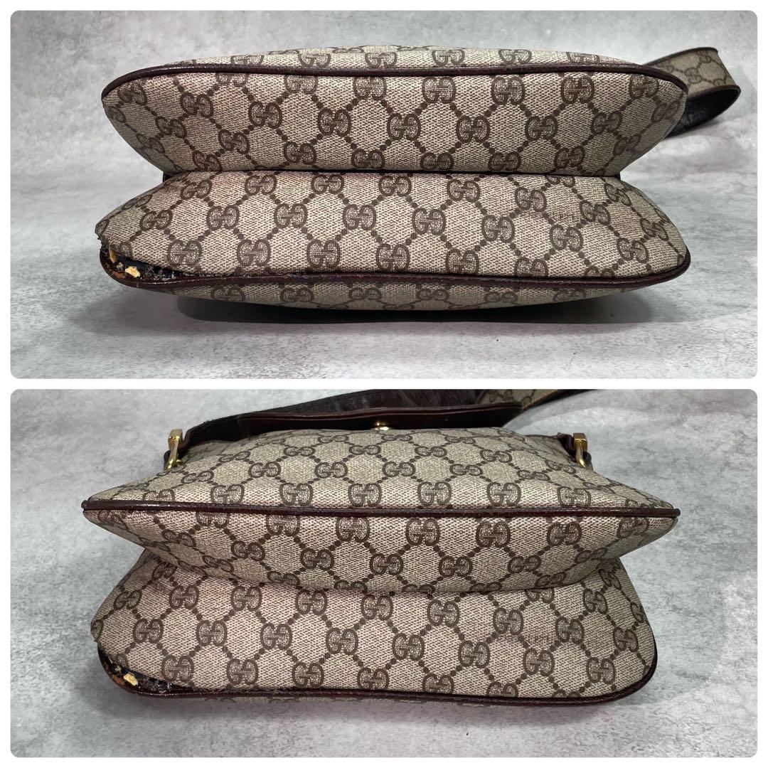 Gucci GG Shoulder Bag Brown Beige Leather Logo — view 8