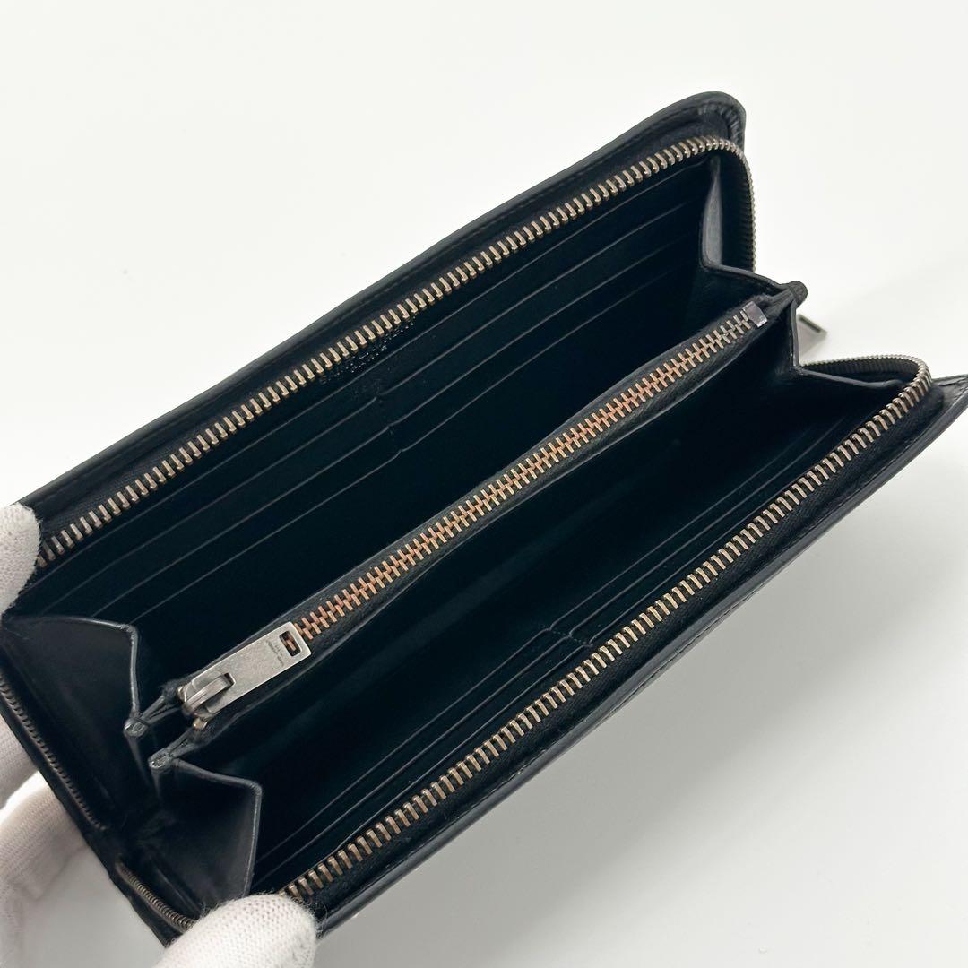 Saint Laurent Eddie Era Studded Zip Around Wallet Leather Black — view 9