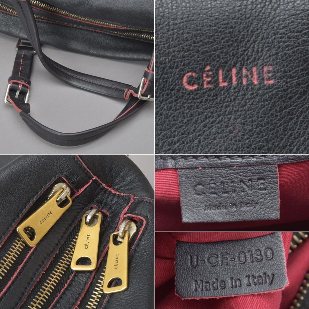 ◇celine 2WAY Handbag Shoulder Genuine Leather Black