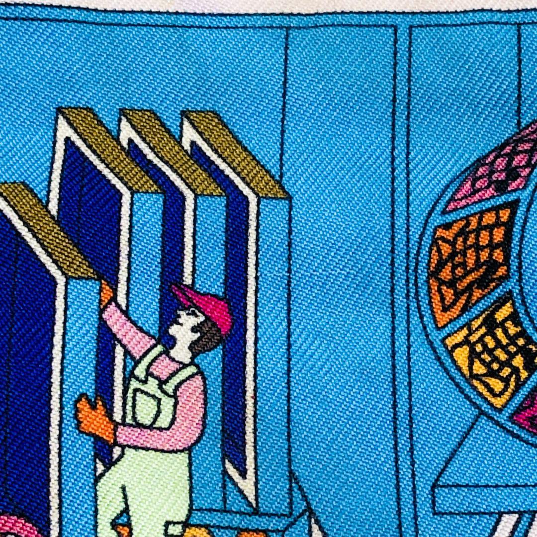 Hermes Twilly Maison Decalet Scarf Blue with Tags